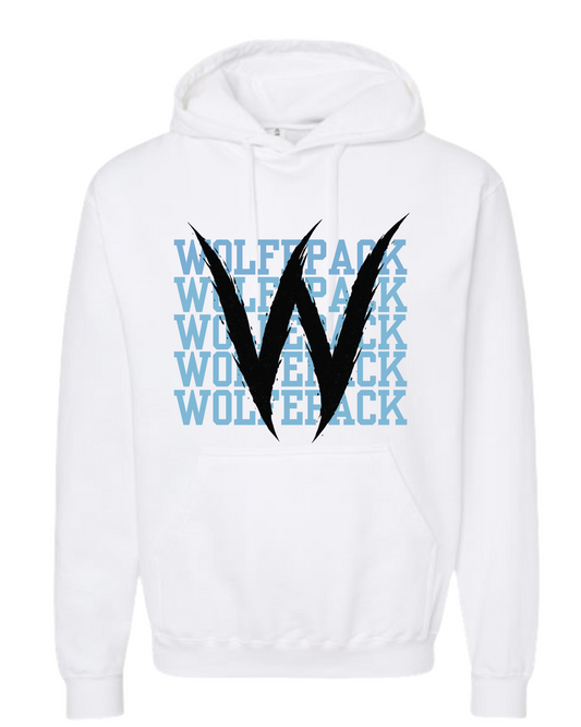 Wolfepack Player Hoodie- White/Blue
