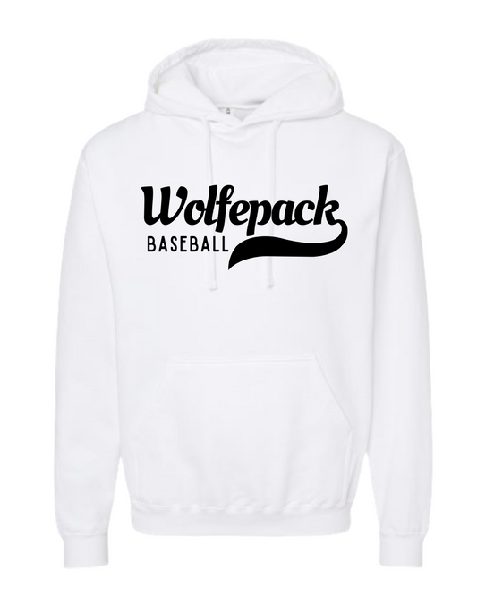 Wolfepack hoodie- White with Black Logo
